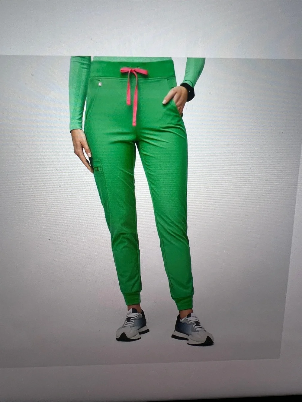 FIGS 2 Piece Set in Safety Green - Picture 2 of 3